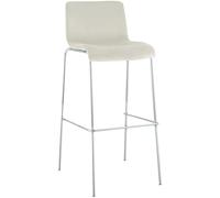CLP Tabouret de Bar avec Dossier Hover, Chaise de Bar rembourrée en Velours, avec Structure en métal chromé, Tabouret jusqu'à 150 kg, Couleur:crème