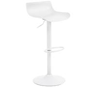 CLP Tabouret de bar Aveiro – assise plastique, réglable en hauteur, pied trompette, blanc
