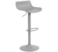 CLP Tabouret De Bar Aveiro En Plastique I Chaise De Bar Réglable En Hauteur I Support En Métal En Forme Trompette Avec Protection De Sol, Couleur:gris