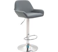CLP Tabouret de bar Braga similicuir avec pied en métal , Noir /Blanc Piètement Blanc