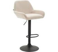 CLP Tabouret de bar Braga tissu avec pied en métal , Crème/Noir Crème