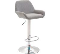CLP Tabouret de bar Braga Tissu pivotant et réglable en hauteur,gris chromé