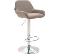 CLP Tabouret de bar Braga Tissu pivotant et réglable en hauteur,noir chromé