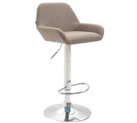 CLP Tabouret de bar Braga Tissu pivotant et réglable en hauteur,taupe chromé
