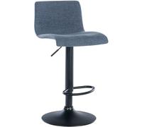 CLP Tabouret De Bar Branford I Design Moderne I Réglable en Hauteur I Dossier Confortable I Idéal pour La Cuisine Ou La Salle À Manger | Couleur Bleu Matériel Tissu