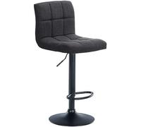 CLP Tabouret de Bar Calma Tissu I Chaise de Bar réglable en Hauteur I Pivotant à 360° avec Dossier pour bistrot et Cuisine, Couleur:Gris foncé, Couleur du Cadre:Noir
