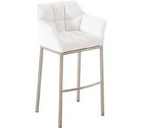 CLP Tabouret de bar Damaso en Similicuir , Blanc /Acier inoxydable