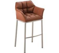 CLP Tabouret de bar Damaso en Similicuir , Marron clair/Acier inoxydable Marron clair