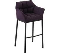 CLP Tabouret de bar Damaso en Tissu avec 4 pieds , Violet/Noir