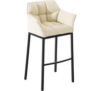CLP Tabouret de bar Damaso similicuir avec piètement à 4 pieds,blanc inox