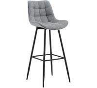 CLP Tabouret de Bar Dartford I Chaise de Bar rembourrée I Tabouret de Bar avec Structure métallique et Dossier Couleur:Gris;Matériel:Tissu