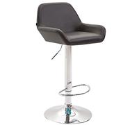 CLP Tabouret De Bar Design Braga Similicuir I Réglable en Hauteur I Chaise Haute De Bar avec Dossier Et Repose-Pied Ergonomique, Couleur:Marron, Couleur du Cadre:Chrome