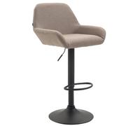CLP Tabouret de bar Braga tissu avec pied en métal , Taupe/Noir Taupe G