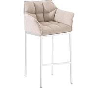 Tabouret de bar - CLP - Damaso - Tissu - Beige - Pieds métalliques