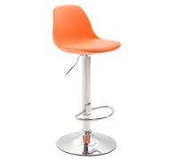 CLP Tabouret de bar Kiel Similicuir et coque en plastique , Chrome/Orange Orange G