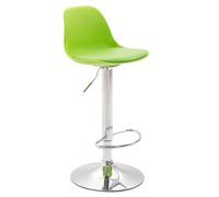 CLP Tabouret De Bar Design Kiel Assise en Similicuir I Chaise Haute De Bistrot avec Dossier Plastique I Piètement Et Repose-Pieds Métal, Couleur:Vert, Couleur du Cadre:Chrome