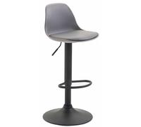 CLP Tabouret de bar Kiel Similicuir et coque en plastique , Noir/Gris Gris