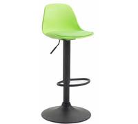 CLP Tabouret de bar Kiel Similicuir et coque en plastique , Noir/Vert Vert