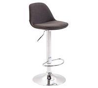 CLP Tabouret De Bar Design Kiel Tissu I Réglable en Hauteur Assise Et Dossier Rembourrée I Chaise De Bar avec Repose-Pied, Couleur:Gris foncé, Couleur du Cadre:Chrome
