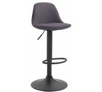 CLP Tabouret De Bar Design Kiel Tissu I Réglable en Hauteur Assise Et Dossier Rembourrée I Chaise De Bar avec Repose-Pied, Couleur:Gris foncé, Couleur du Cadre:Noir