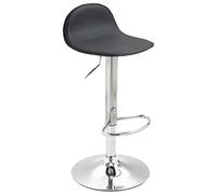 CLP Tabouret De Bar Design Lana V2 Réglable en Hauteur I Chaise Haute De Bistrot avec Dossier Repose-Pied Et Piétement en Métal, Couleur:Noir, Couleur du Cadre:Chrome