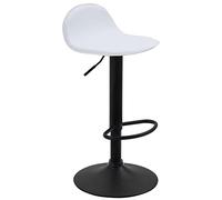 CLP Tabouret de Bar Design Lana V2 similicuir , Blanc /Noir Blanc