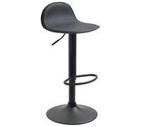 CLP Tabouret De Bar Design Lana V2 Réglable en Hauteur I Chaise Haute De Bistrot avec Dossier Repose-Pied Et Piétement en Métal, Couleur:Noir, Couleur du Cadre:Noir