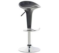 CLP Tabouret De Bar Design Saddle I Chaise Haute De Bistrot avec Assise en Plastique I Hauteur Réglable Pivotant I Piètement Repose-Pieds Métal, Couleur:Gris