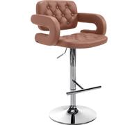 CLP Tabouret de bar Dublin similicuir réglable en hauteur et pivotant,crème chrome