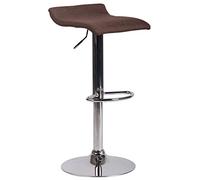 CLP Tabouret De Bar Dyn V2 en Tissu I Hauteur Réglable Et Siège Pivotant I Repose-Pieds Et Pied en Métal, Couleur:Marron, Couleur du Cadre:Chrome