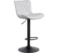 CLP Tabouret de bar Emma - Blanc - Réglable en hauteur - Piètement en métal