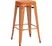 CLP Tabouret de bar Fletcher I Empilable en métal avec protection de sol et repose-pieds,noir