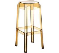 CLP Tabouret de Bar Fox en Plastique Résistant - Tabouret de Comptoir Stable et Léger (2 kg) - Hauteur 75 cm - Chaise Haute de Cuisine Empilable, Couleur:Ambre