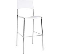 CLP Tabouret de bar Genua avec assise en plastique et structure en métal,blanc