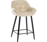 CLP Tabouret de bar Gibson avec Pieds en Métal , Crème/Tissu