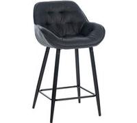 CLP Tabouret de bar Gibson avec Pieds en Métal , Gris foncé/Tissu Gris foncé G