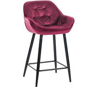 CLP Tabouret de Bar Gibson Velours I Chaise de comptoir rembourrée avec Repose-Pieds I Hauteur d'assise 76 cm, Couleur:Violet