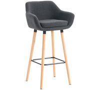 CLP Tabouret de Bar Grant Tissu Design Scandinave I Tabouret de Bar Industriel avec Dossier et Accoudoirs I Chaise de Bar Confortable Ergonomiqu, Couleur:Gris foncé