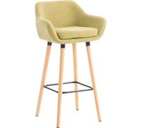 CLP Tabouret de bar Grant Tissu Structure en bois de hêtre avec repose-pieds en métal,noir