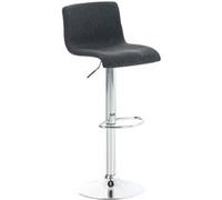 CLP Tabouret de bar Hoover Assise en Tissu Piètement Métal chromé , Gris foncé Gris foncé