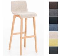 CLP Tabouret de Bar HOOVER avec Revêtement en Tissu, Chaise Haute de Bar Ergonomique avec Dossier, Tabouret de Comptoir à 4 Pieds 101 cm