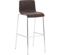 CLP Tabouret de bar Hover Tissu 4 pieds Piètement 4 pieds,marron chromé