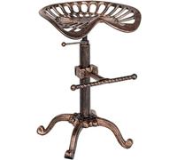 CLP Tabouret de Bar Industriel Butch I Siège en Fer Forgé Pieds en Métal I Chaise de Bar Ergonomique Hauteur Réglable | Couleur Bronze