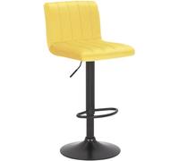 CLP Tabouret De Bar Jamie en Velours I Chaise Haute De Bistrot avec Repose-Pieds Hauteur Réglable Pivotant, Couleur:Jaune
