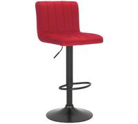CLP Tabouret De Bar Jamie en Velours I Chaise Haute De Bistrot avec Repose-Pieds Hauteur Réglable Pivotant, Couleur:Rouge