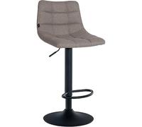 CLP Tabouret de Bar Jerry Tissu I Chaise de Bar réglable en Hauteur I Chaise pivotante à 360° avec Dossier pour la Cuisine et Le Salon, Couleur:Gris, Couleur du Cadre:Noir