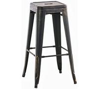 CLP Tabouret de Bar Joshua I Tabouret de Bar empilable en métal I Chaise de Bar avec Repose-Pieds I Hauteur d'assise 76 cm I Tabouret empilable, Couleur:Noir/Or