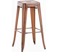 CLP Tabouret de Bar Joshua I Tabouret de Bar empilable en métal I Chaise de Bar avec Repose-Pieds I Hauteur d'assise 76 cm I Tabouret empilable, Couleur:cuivre