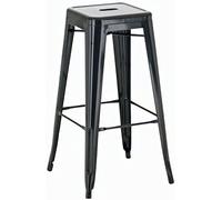 CLP Tabouret de Bar Joshua I Tabouret de Bar empilable en métal I Chaise de Bar avec Repose-Pieds I Hauteur d'assise 76 cm I Tabouret empilable, Couleur:Noir