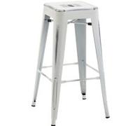 CLP Tabouret de bar Joshua V2 en métal , Blanc antique Blanc antique G